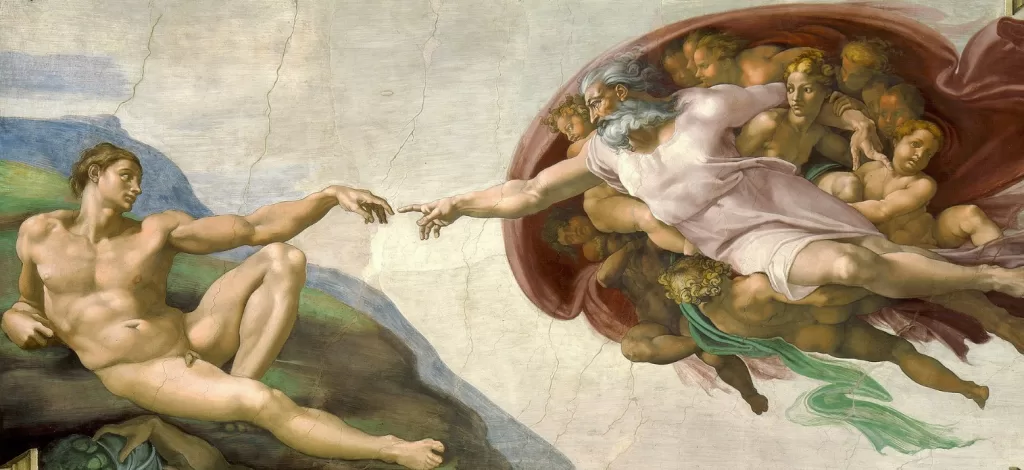 The hand of God and Adam
