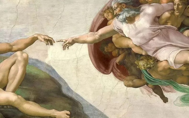 los dedos de Dios y Adán no se tocan